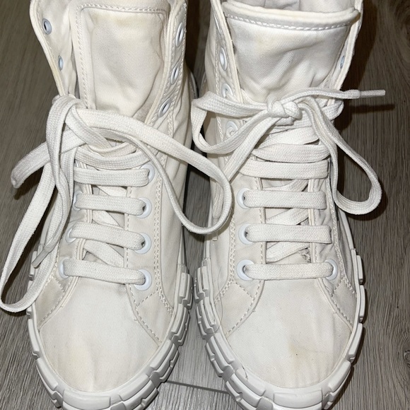 Prada high top platform canvas sneakers - Picture 4 of 8